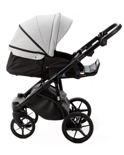 Детская коляска Adamex Nola Deluxe 2 в 1 N-SD107 (СВ.СЕР.КОЖА + ЧЕРН.КОЖА)