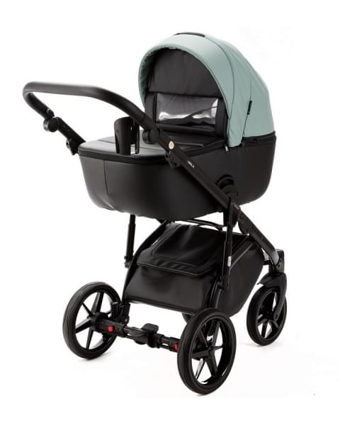 Детская коляска Adamex Nola Deluxe 3 в 1 N-SD103 (СЕРО-ЗЕЛ. КОЖА + ЧЕРН.КОЖА)