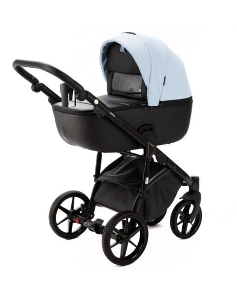 Детская коляска Adamex Nola Deluxe 3 в 1 N-SD112 (ГОЛУБАЯ КОЖА + ЧЕРН.КОЖА)