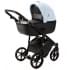 Детская коляска Adamex Nola Deluxe 3 в 1 N-SD112 (ГОЛУБАЯ КОЖА + ЧЕРН.КОЖА)