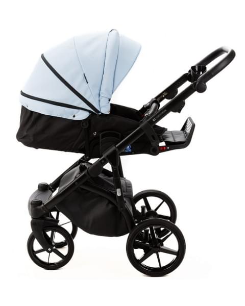 Детская коляска Adamex Nola Deluxe 3 в 1 N-SD112 (ГОЛУБАЯ КОЖА + ЧЕРН.КОЖА)
