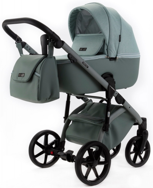 Детская коляска Adamex Nola Natura 2 в 1 N-8-MINT (МЯТА + МЯТА КОЖА)