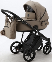 Детская коляска Adamex Porto Deluxe 3 в 1 PO-SA09 (БЕЖ.КОЖА)