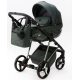 Детская коляска Adamex Quantum Superstar Deluxe 2 в 1 Q-STAR140-K (Т.ЗЕЛЕН.КОЖА+Т.ЗЕЛЕН.ДНО+ХРОМ.РАМА)