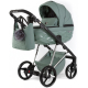 Детская коляска Adamex Quantum Superstar Deluxe 2 в 1 Q-STAR150-K (СЕРО-ЗЕЛЕН.КОЖА+СЕРО-ЗЕЛЕН.ДНО+ХРОМ.РАМА)