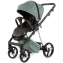 Детская коляска Adamex Quantum Superstar Deluxe 2 в 1 Q-STAR150-K (СЕРО-ЗЕЛЕН.КОЖА+СЕРО-ЗЕЛЕН.ДНО+ХРОМ.РАМА)