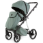 Детская коляска Adamex Quantum Superstar Deluxe 2 в 1 Q-STAR150-K (СЕРО-ЗЕЛЕН.КОЖА+СЕРО-ЗЕЛЕН.ДНО+ХРОМ.РАМА)