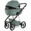 Детская коляска Adamex Quantum Superstar Deluxe 2 в 1 Q-STAR150-K (СЕРО-ЗЕЛЕН.КОЖА+СЕРО-ЗЕЛЕН.ДНО+ХРОМ.РАМА)