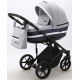 Детская коляска Adamex Rimini Deluxe 2 в 1 RI245 РОЗОВ.КОЖА+ СЕРЕБР.ОТДЕЛКА
