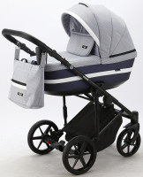 Детская коляска Adamex Rimini Deluxe 2 в 1 RI245 РОЗОВ.КОЖА+ СЕРЕБР.ОТДЕЛКА