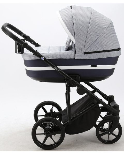Детская коляска Adamex Rimini Deluxe 2 в 1 RI245 РОЗОВ.КОЖА+ СЕРЕБР.ОТДЕЛКА