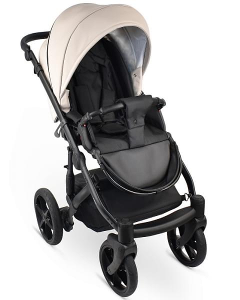 Детская коляска Bexa Ideal Eco 2 в 1 IE02 черный+св.бежевая кожа
