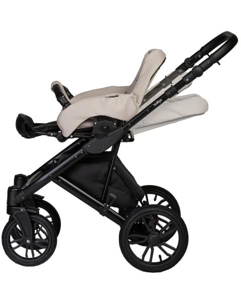 Детская коляска Indigo Mio Eco 2 в 1 04 черная кожа+св.бежевая кожа