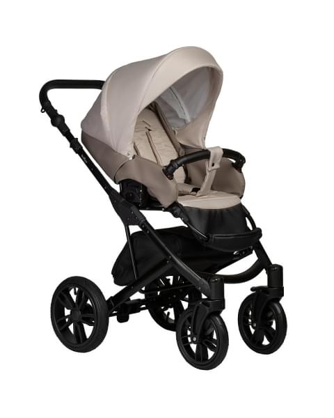 Детская коляска Indigo Mio S 2 в 1 03 т.бежевая кожа+св.бежевый