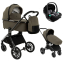 Детская коляска Pituso Mayla Lux 3 в 1 с автокреслом Baesa Mocca