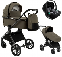Детская коляска Pituso Mayla Lux 3 в 1 с автокреслом Baesa Mocca