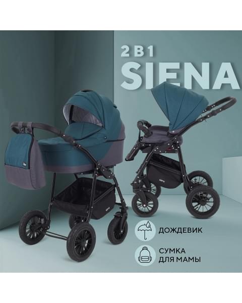 Детская коляска Rant Siena New 2 в 1 04 серый-т.бирюзовый