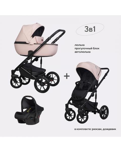 Коляска 3 в 1 Riko Basic Ozon Pastel светло-розовый 01