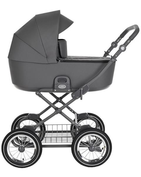 Детская коляска Roan Bass Next Classic d12 3 в 1 с автокреслом Tutis Elo Lux EduSky Black RCL263/1 Steel Grey