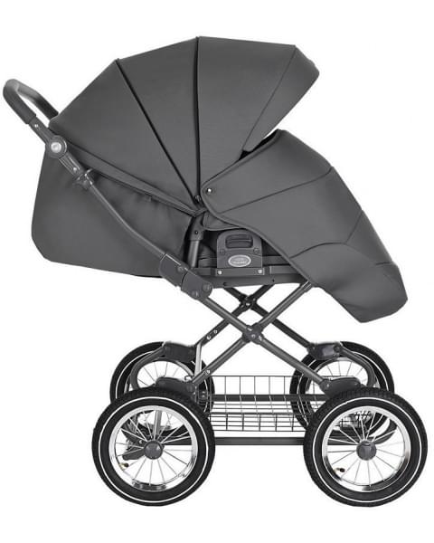 Детская коляска Roan Bass Next Classic d12 3 в 1 с автокреслом Tutis Elo Lux EduSky Black RCL263/1 Steel Grey