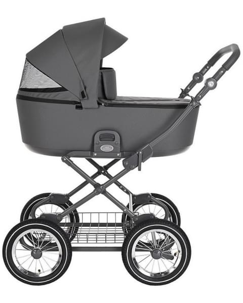 Детская коляска Roan Bass Next Classic d12 3 в 1 с автокреслом Tutis Elo Lux EduSky Black RCL263/1 Steel Grey