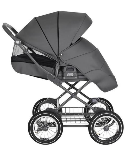 Детская коляска Roan Bass Next Classic d12 3 в 1 с автокреслом Tutis Elo Lux EduSky Black RCL263/1 Steel Grey