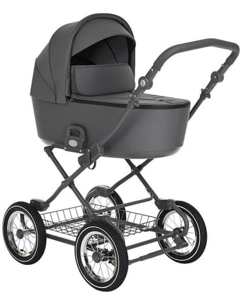 Детская коляска Roan Bass Next Classic d12 3 в 1 с автокреслом Tutis Elo Lux EduSky Black RCL263/1 Steel Grey
