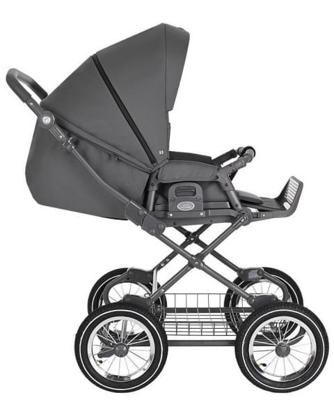 Детская коляска Roan Bass Next Classic d12 3 в 1 с автокреслом Tutis Elo Lux EduSky Black RCL263/1 Steel Grey
