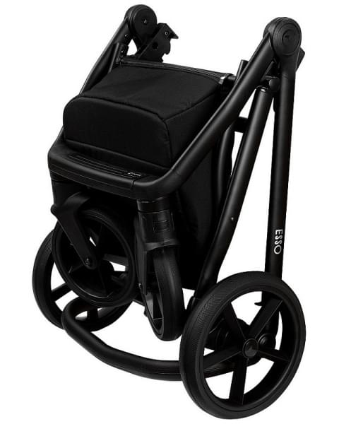 Детская коляска Roan Esso 2025 Кожа 2 в 1 ESSK/212/1 Caramel/Black/руч.Тем.коричневый