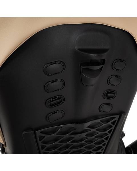 Детская коляска Roan Esso 2025 Кожа 2 в 1 ESSK/212/1 Caramel/Black/руч.Тем.коричневый