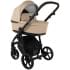 Детская коляска Roan Esso 2025 Кожа 2 в 1 ESSK/212/1 Caramel/Black/руч.Тем.коричневый