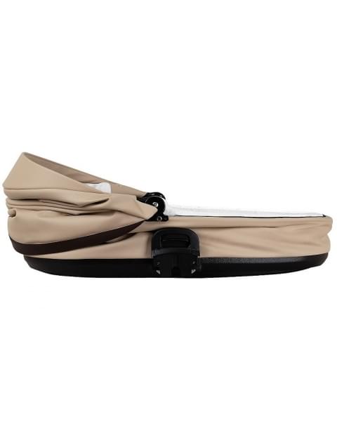Детская коляска Roan Esso 2025 Кожа 2 в 1 ESSK/212/1 Caramel/Black/руч.Тем.коричневый