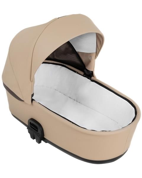Детская коляска Roan Esso 2025 Кожа 2 в 1 ESSK/212/1 Caramel/Black/руч.Тем.коричневый