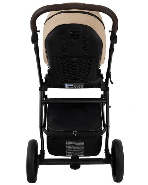 Детская коляска Roan Esso 2025 Кожа 2 в 1 ESSK/212/1 Caramel/Black/руч.Тем.коричневый