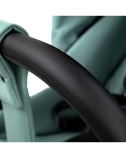 Детская коляска Roan Esso 2025 Кожа 2 в 1 ESSK/214/1 Misti Mint/Grey/руч.Черный