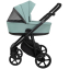 Детская коляска Roan Esso 2025 Кожа 2 в 1 ESSK/214/1 Misti Mint/Grey/руч.Черный