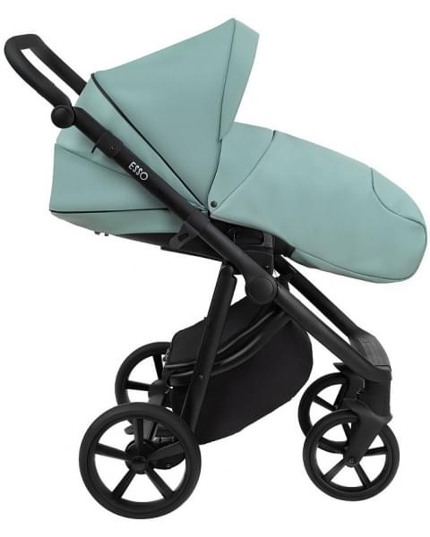 Детская коляска Roan Esso 2025 Кожа 2 в 1 ESSK/214/1 Misti Mint/Grey/руч.Черный
