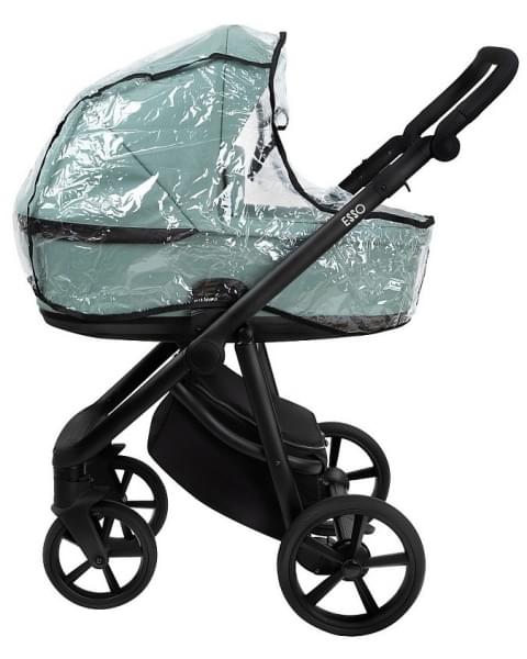 Детская коляска Roan Esso 2025 Кожа 2 в 1 ESSK/214/1 Misti Mint/Grey/руч.Черный