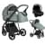 Детская коляска Roan Sol Кожа 3 в 1 с автокреслом Tutis Elo Lux EduSky Black RSL/2023 Misti Mint/Grey/руч. Серый
