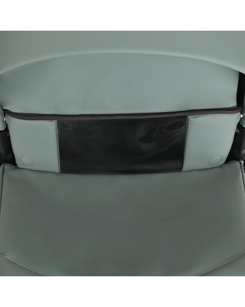 Детская коляска Roan Sol Кожа 3 в 1 с автокреслом Tutis Elo Lux EduSky Black RSL/2023 Misti Mint/Grey/руч. Серый