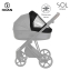 Детская коляска Roan Sol Кожа 3 в 1 с автокреслом Tutis Elo Lux EduSky Black RSL/2023 Misti Mint/Grey/руч. Серый