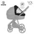Детская коляска Roan Sol Кожа 3 в 1 с автокреслом Tutis Elo Lux EduSky Black RSL/2023 Misti Mint/Grey/руч. Серый