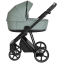 Детская коляска Roan Sol Кожа 3 в 1 с автокреслом Tutis Elo Lux EduSky Black RSL/2023 Misti Mint/Grey/руч. Серый