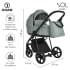 Детская коляска Roan Sol Кожа 3 в 1 с автокреслом Tutis Elo Lux EduSky Black RSL/2023 Misti Mint/Grey/руч. Серый