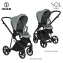 Детская коляска Roan Sol Кожа 3 в 1 с автокреслом Tutis Elo Lux EduSky Black RSL/2023 Misti Mint/Grey/руч. Серый
