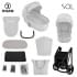 Детская коляска Roan Sol Кожа 3 в 1 с автокреслом Tutis Elo Lux EduSky Black RSL/2023 Misti Mint/Grey/руч. Серый