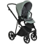 Детская коляска Roan Sol Кожа 3 в 1 с автокреслом Tutis Elo Lux EduSky Black RSL/2023 Misti Mint/Grey/руч. Серый