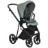 Детская коляска Roan Sol Кожа 3 в 1 с автокреслом Tutis Elo Lux EduSky Black RSL/2023 Misti Mint/Grey/руч. Серый