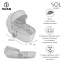 Детская коляска Roan Sol Кожа 3 в 1 с автокреслом Tutis Elo Lux EduSky Black RSL/2023 Misti Mint/Grey/руч. Серый