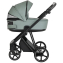 Детская коляска Roan Sol Кожа 3 в 1 с автокреслом Tutis Elo Lux EduSky Black RSL/2023 Misti Mint/Grey/руч. Серый